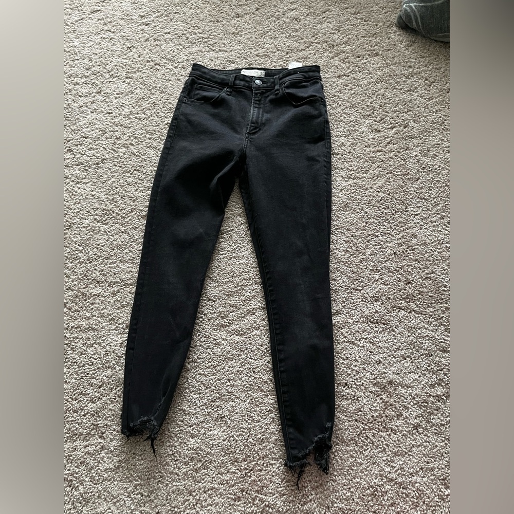 Raw hem jeans